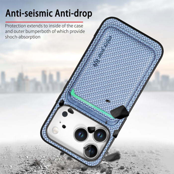 A-One Brand - iPhone 17 Pro Mobilskal Detachable Korthållare - Blå