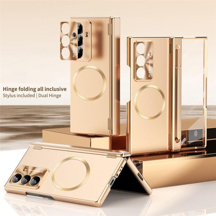 A-One Brand - Mobilskal För Galaxy Z Fold 8 MagSafe Hård PC - Champagneguld
