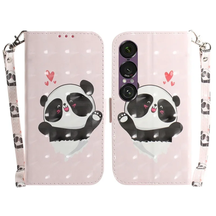 A-One Brand - Sony Xperia 1 VII Plånboksfodral med Handledsrem - Panda