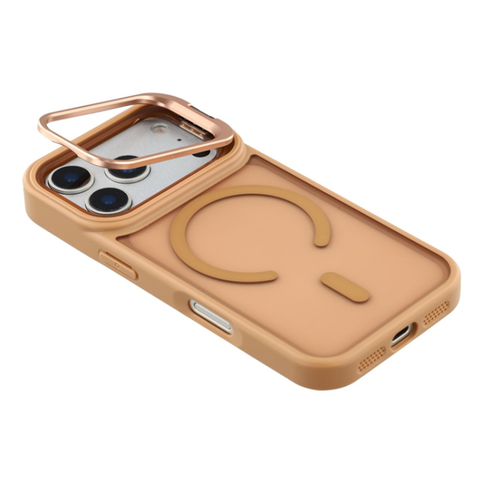 A-One Brand - iPhone 17 Pro Mobilskal MagSafe Lins Kickstand - Ökenguld