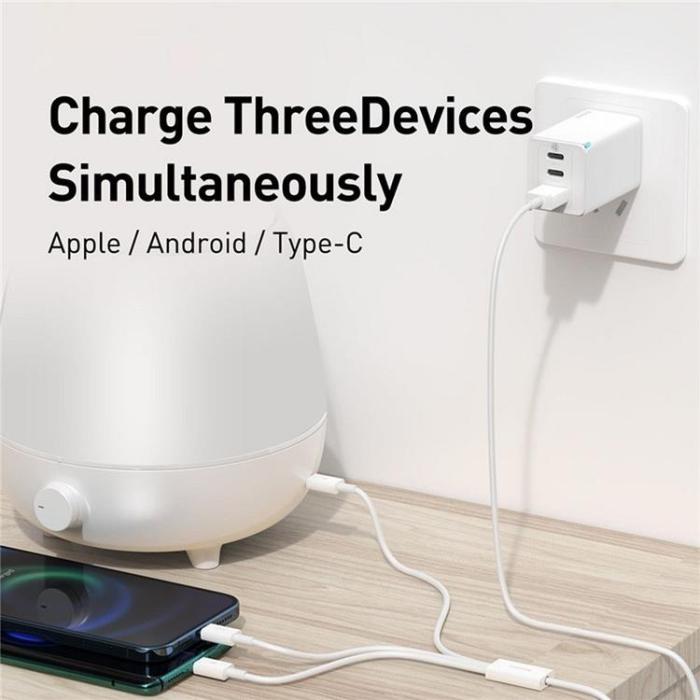 BASEUS - Baseus 3in1 USB-A till USB-C, Lightning, microUSB kabel 0.5m