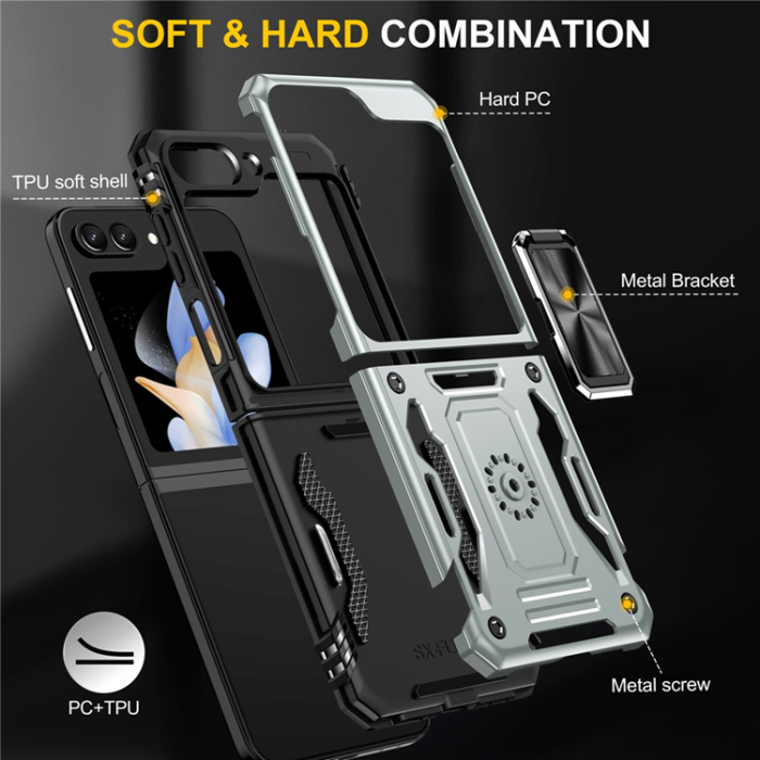 A-One Brand - Galaxy Z Flip7 FE/Z Flip6 Mobilskal Armor Kickstand - Grå