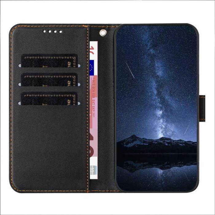 OEM - Samsung Galaxy A37 Fodral KonstLäder Ställfunktion - Svart