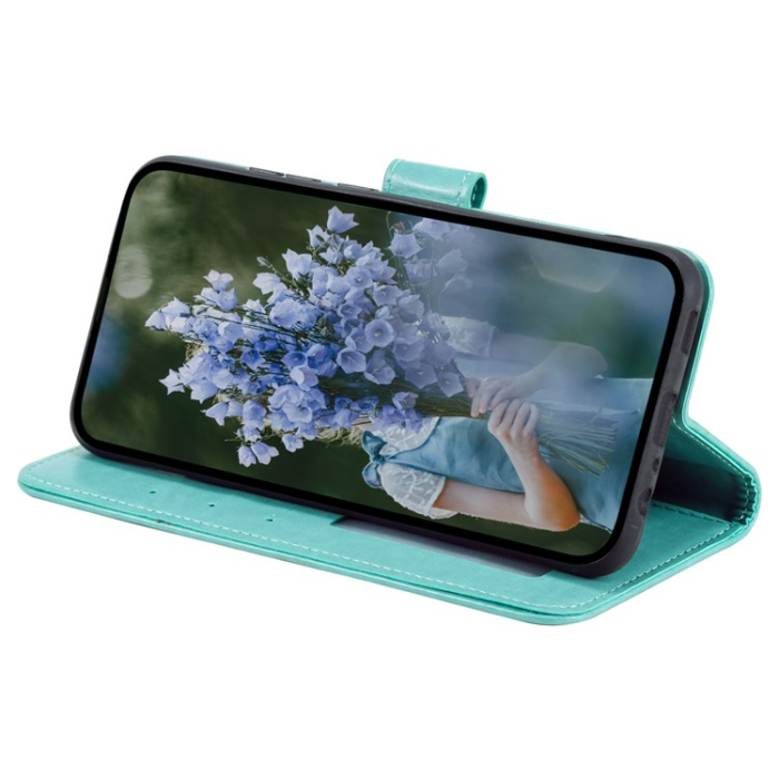OEM - Galaxy A24 4G Plånboksfodral Imprinted Mandala Flower - Grön