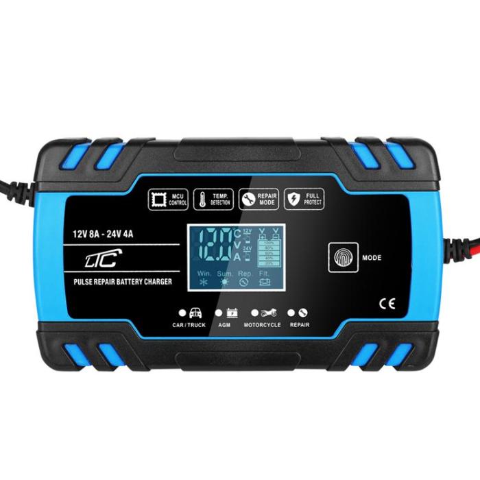 LTC - LTC Starthjälp Automatisk laddare, Mikroprocessorlikriktare 12V 8A - 24V 4A