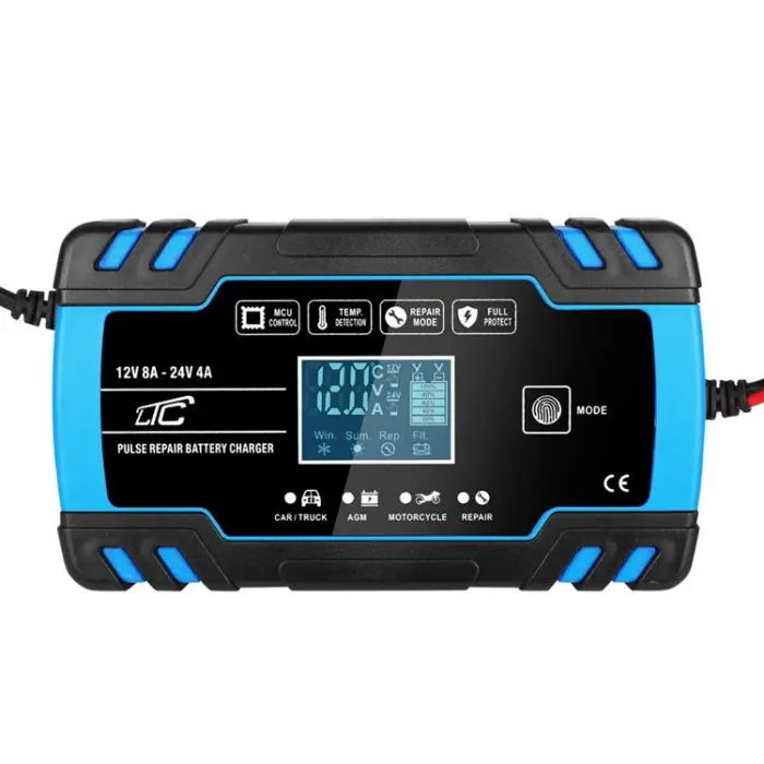 LTC - LTC Starthjälp Automatisk laddare, Mikroprocessorlikriktare 12V 8A - 24V 4A