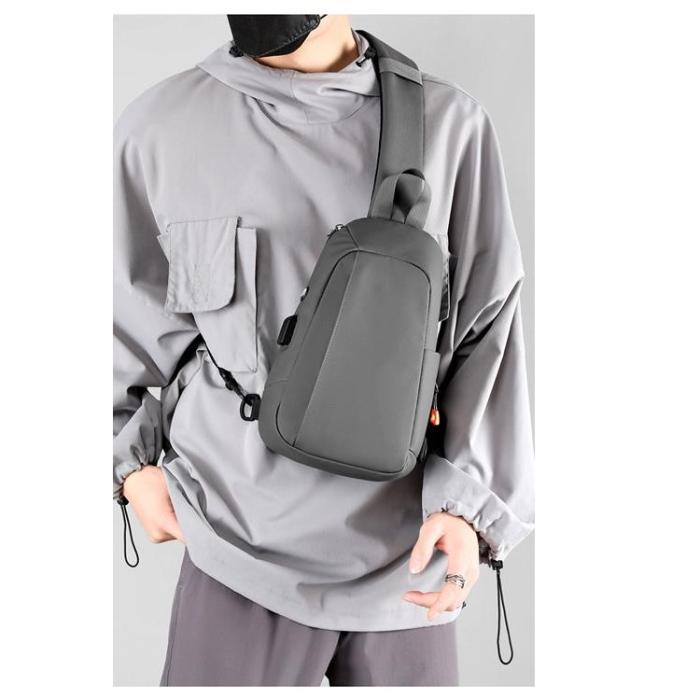 A-One Brand - CrossBody Väska USB Port - Grå