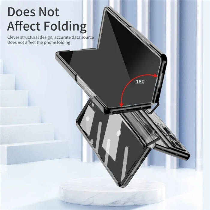 A-One Brand - Galaxy Z Fold 7 Mobilskal Kickstand med Skärmskydd - Svart