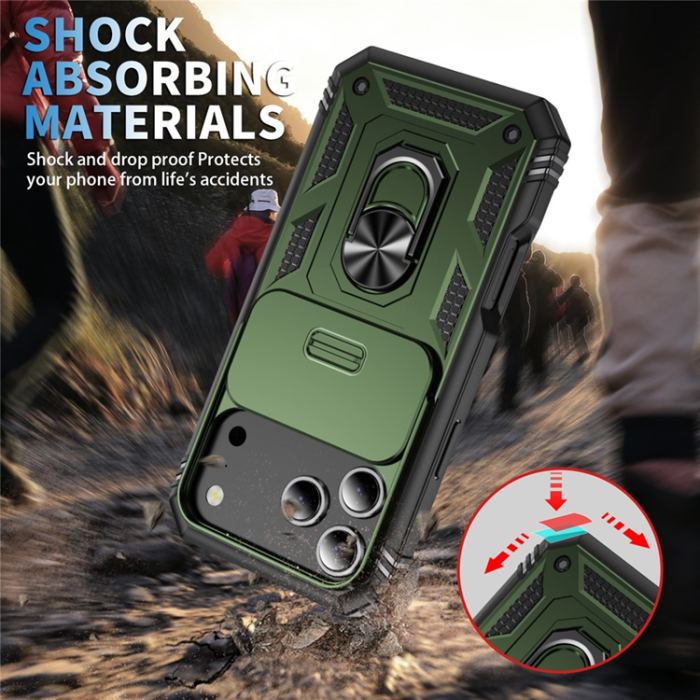 A-One Brand - iPhone 17 Pro Max Mobilskal Slide Camshield Kickstand