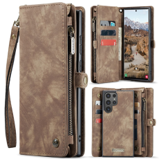 Caseme - CASEME Galaxy S25 Ultra Plånboksfodral Med Rem - Brun