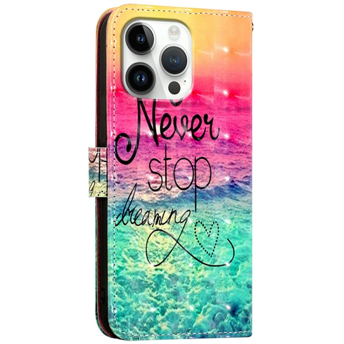 A-One Brand - iPhone 16 Pro Max Plånboksfodral Printing Pattern Med Rem