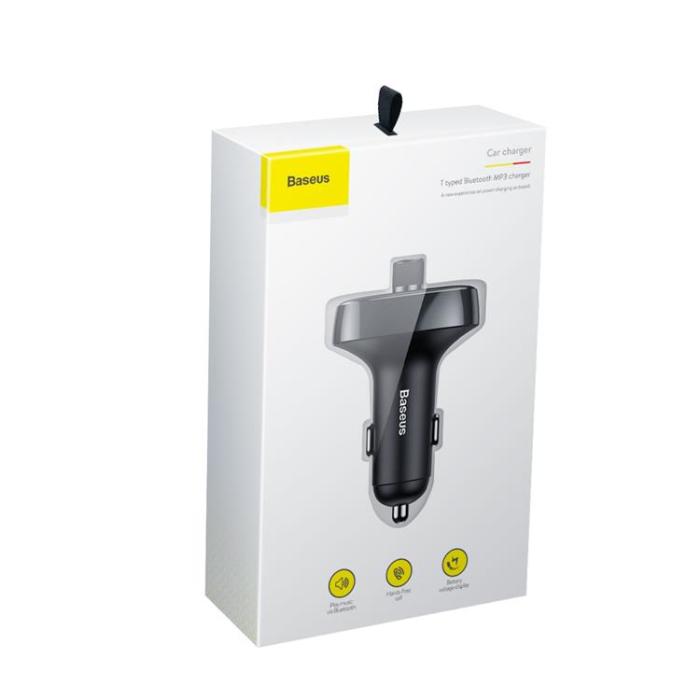 BASEUS - Baseus FM-sändare Bluetooth MP3 Med Billadare S-09 - Svart