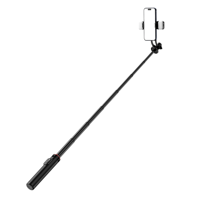 OEM - Selfiestick Teleskopstativ 1.3m Auminiumlegering Med Dubbel Lampa