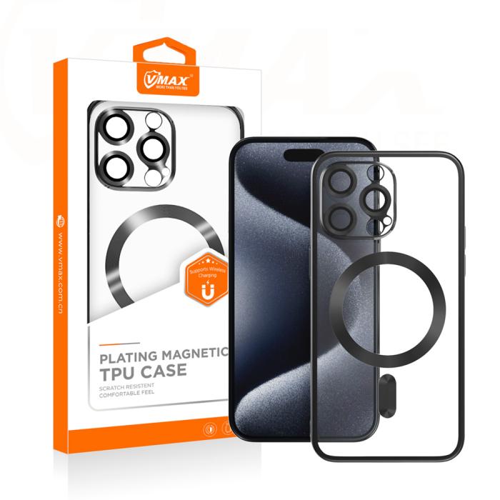 VMAX - Vmax Elektropläterat Mag TPU-skal iPhone 14 Pro Svart