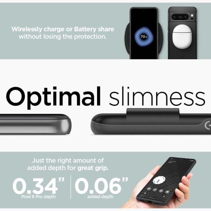 UTGATT - Spigen Google Pixel 8 Pro Mobilskal Thin Fit - Svart