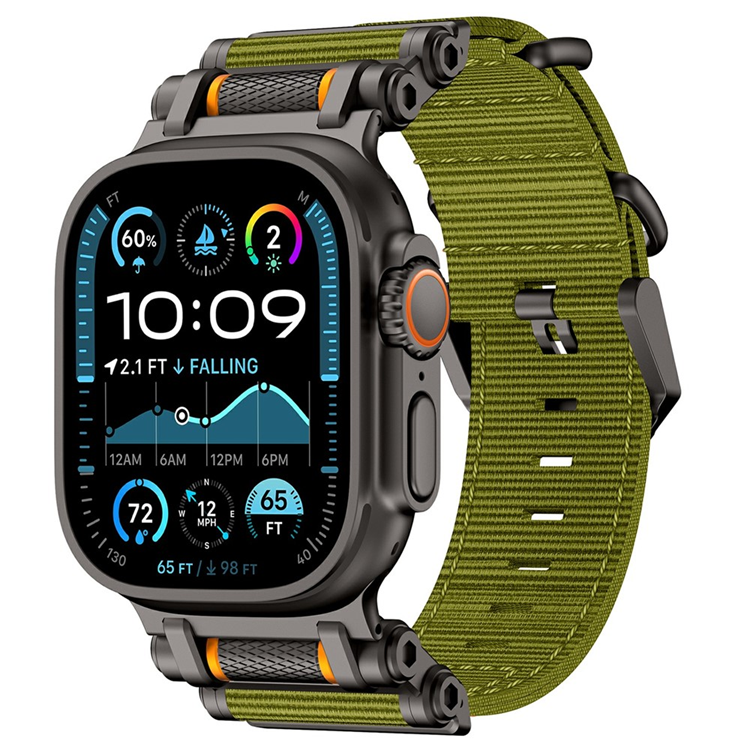 Apple Watch 42/44/45/46/49mm Armband Nylon - Grön | 5122 | AlltMobil