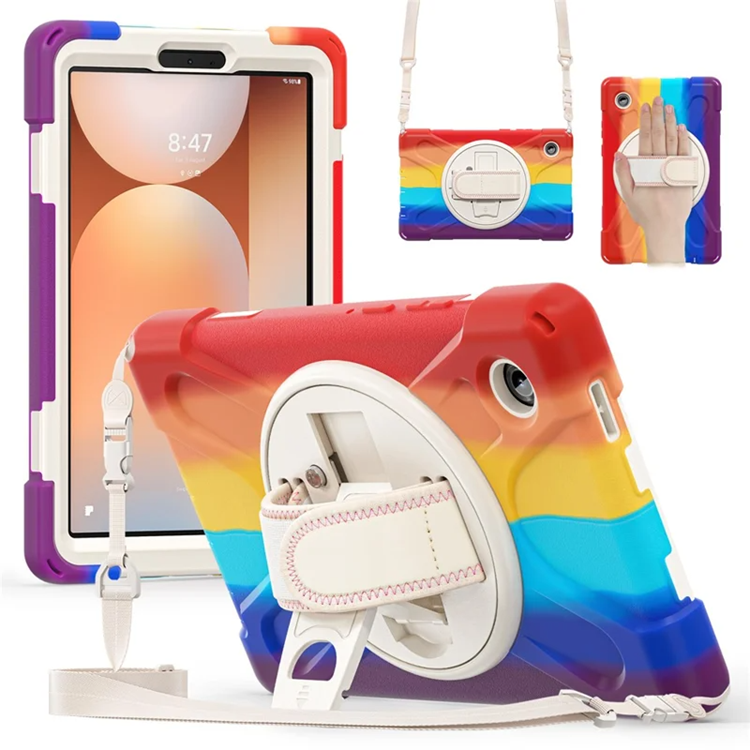 Galaxy Tab A11 Mobilskal Kickstand Silikon Axelrem (Colorful Röd) | 2353 | AlltMobil