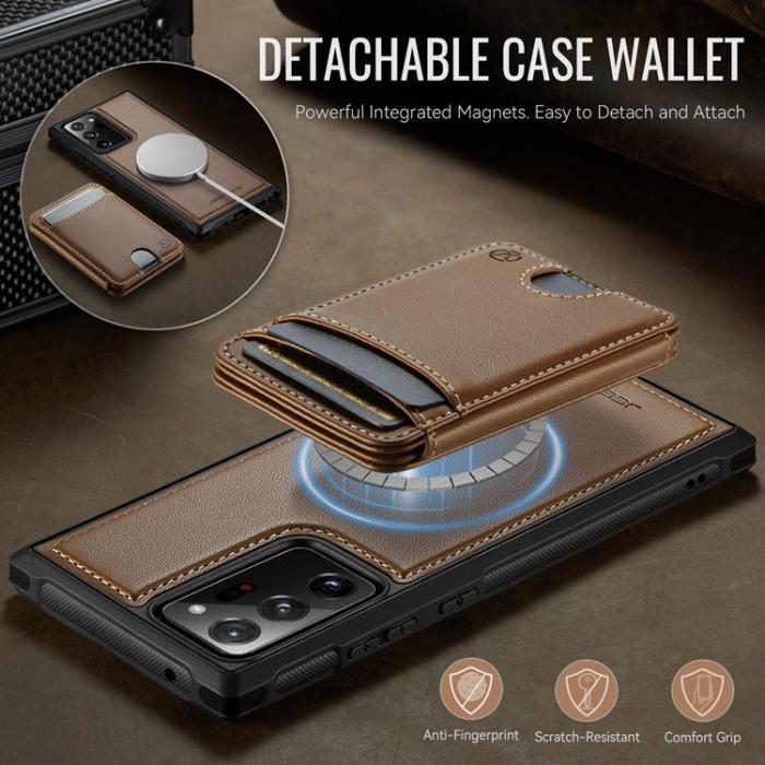 OEM - JEEHOOD Samsung Galaxy Note20 Ultra Fodral KonstLäder - Brun