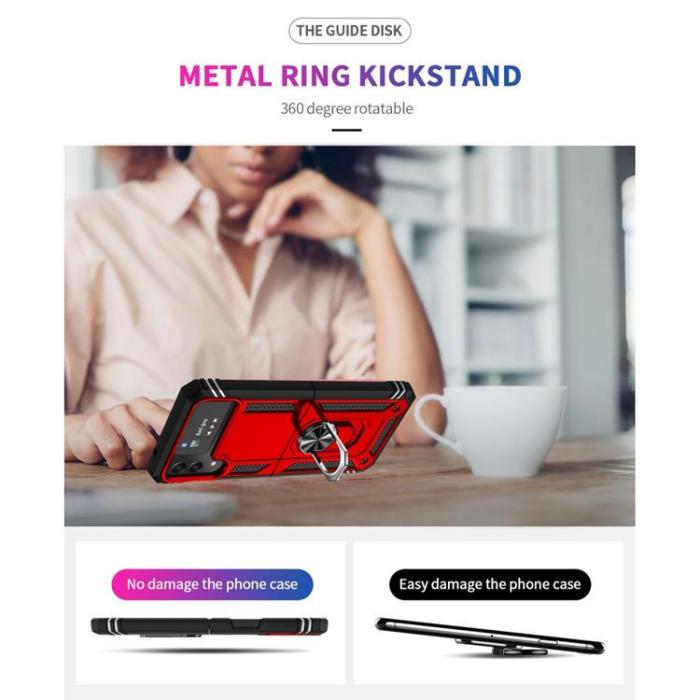 A-One Brand - Galaxy Z Flip 4 Skal Ringhållare Kickstand - Röd