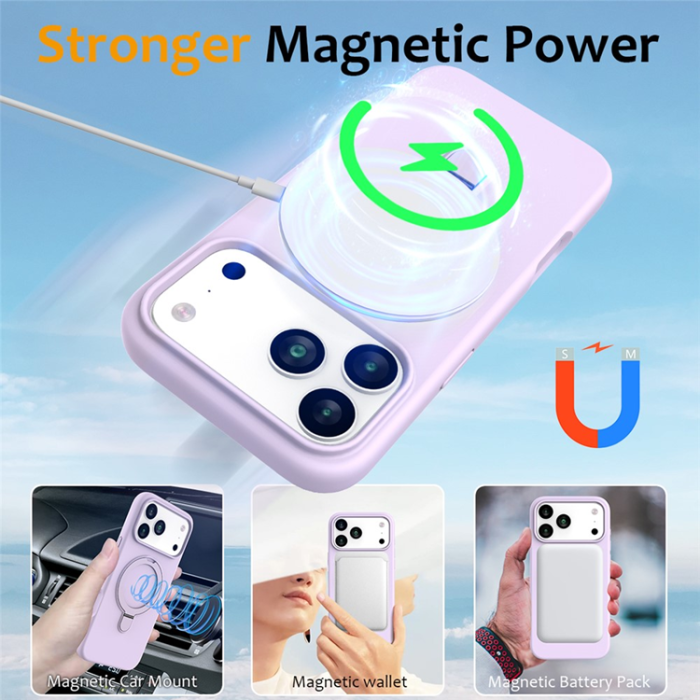 A-One Brand - iPhone 17 Pro Max Mobiskal MagSafe Kickstand PC+Silikon - Lila