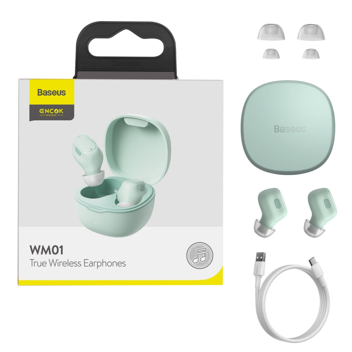 UTGATT - Baseus TWS Bluetooth 5.3 Trådlösa Hörlurar Encok WM01 - Grön