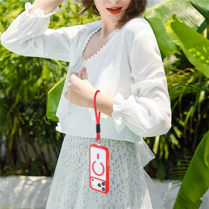 A-One Brand - iPhone 17 Pro Max Mobilskal MagSafe TPU+PC Transparent - Röd