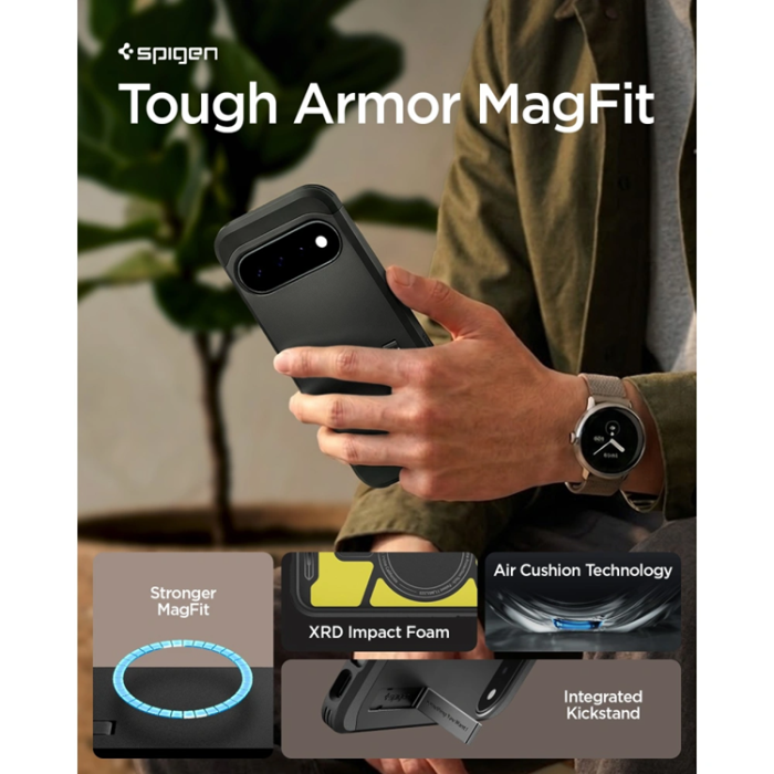 Spigen - Spigen Mobilskal För Google Pixel 11 Magsafe Tough Armor - Svart