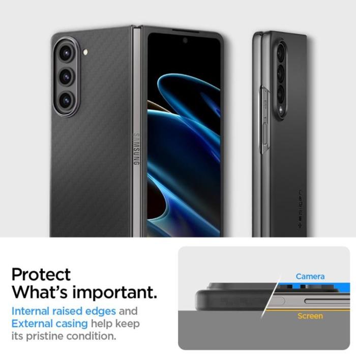 Spigen - Spigen Galaxy Z Fold 5 Mobilskal Airskin Pro - Svart