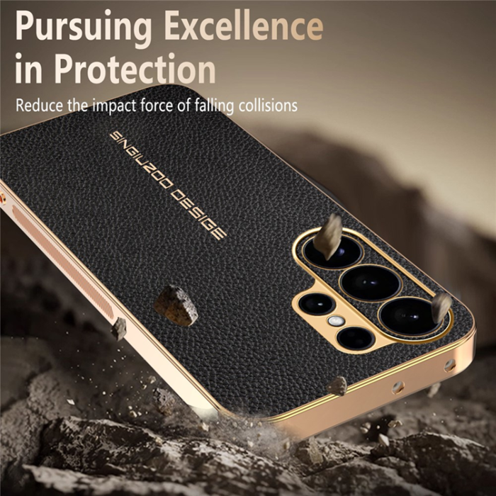 A-One Brand - Galaxy S26 Ultra Mobilskal Litchi Texture Anti Scratch TPU-läder PU