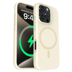 A-One Brand - iPhone 16 Pro Max Mobilskal Magsafe Liquid Silicone - Antique Vit