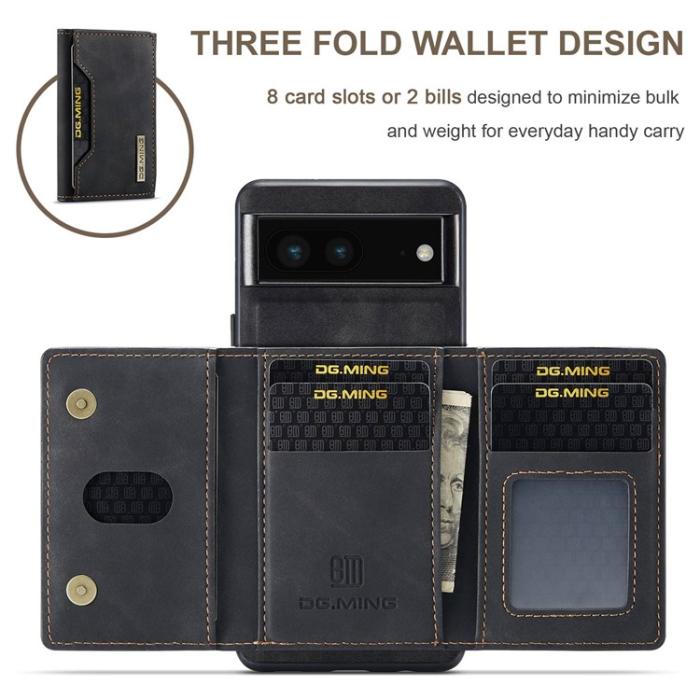 DG.MING - DG.MING Google Pixel 6a Plånboksfodral Detachable 2-in-1 M2 - Svart