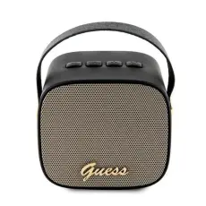 Guess - Guess Bluetooth Högtalare Mini Läder Script Logo - Svart