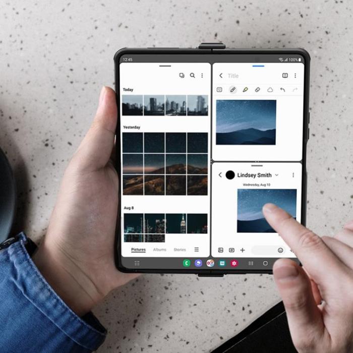 Nillkin - Nillkin Galaxy Z Fold 4 Skal Camshield Pro - Blå