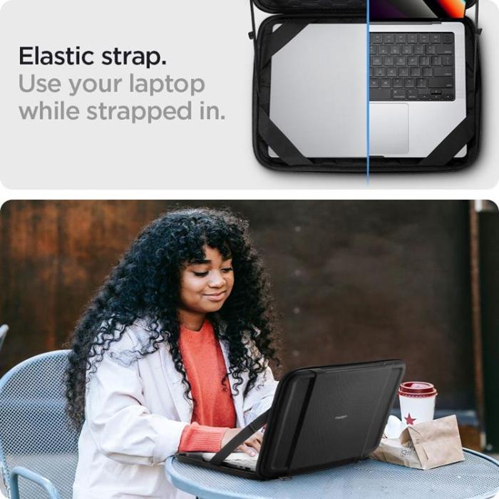 Spigen - Spigen Rugged Armor Pro Laptopväska 13-14 tum - Svart