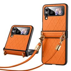 SULADA - SULADA Mobilskal till Galaxy Z Flip4 5G Shockproof PU+PC Orange