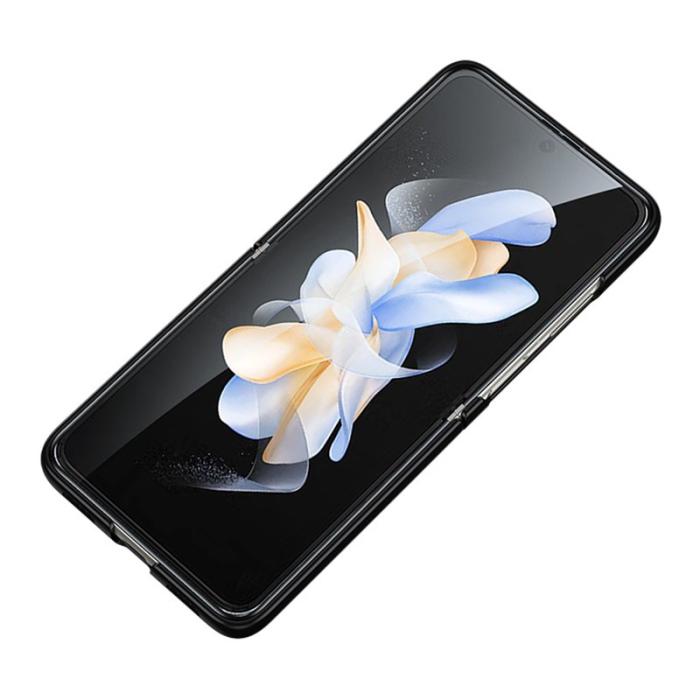 SULADA - SULADA Mobilskal till Galaxy Z Flip4 5G PU Läder TPU + PC Svart