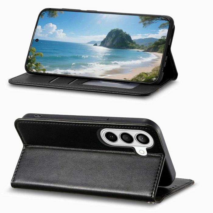 OEM - Plånboksfodral för Samsung Galaxy S26 Konstläder - Svart