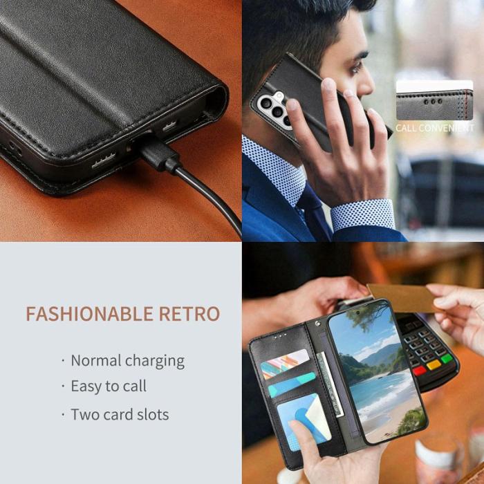 OEM - Plånboksfodral för Samsung Galaxy S26 Konstläder - Svart