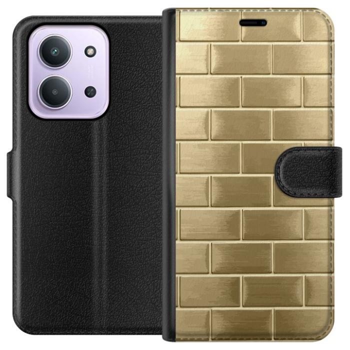 iSecrets - Plånboksfodral till Xiaomi Redmi 15C med Gyllene Murstenar