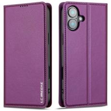 LC.imeeke - LC.IMEEKE iPhone 17 Plånboksfodral PU Läder - Lila