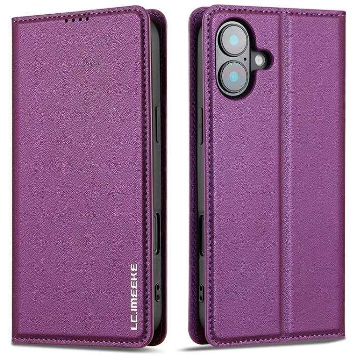 LC.imeeke - LC.IMEEKE iPhone 17 Plånboksfodral PU Läder - Lila