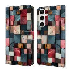 OEM - Pl&aring;nboksfodral f&ouml;r Samsung Galaxy S26 Konstl&auml;der F&auml;llbart - F&auml;rgglad Tegel
