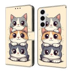 OEM - Pl&aring;nboksfodral f&ouml;r Samsung Galaxy S26 Konstl&auml;der F&auml;llbart - M&ouml;nstertryck - Svart