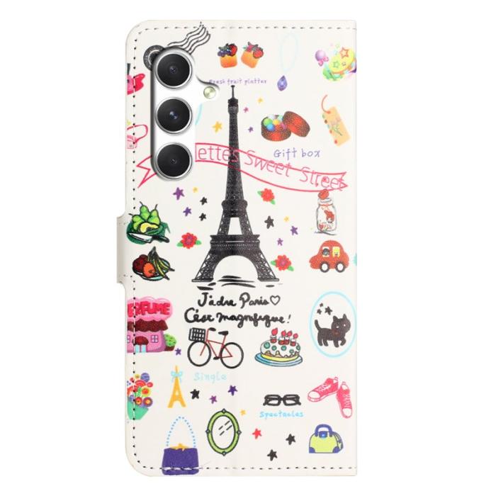 OEM - Plånboksfodral för Samsung Galaxy S26 Konstläder - Eiffel Tower - Grå