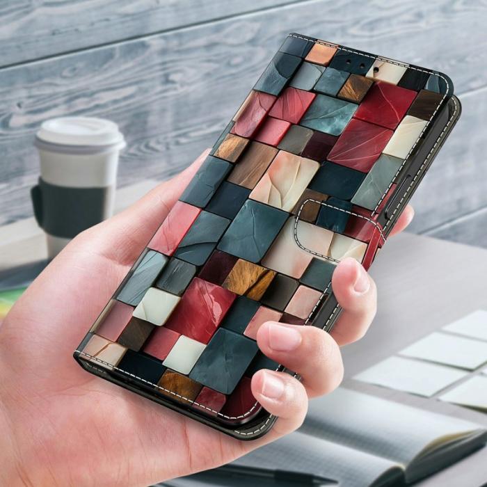 OEM - Plånboksfodral för Samsung Galaxy S26 Konstläder Fällbart - Färgglad Tegel