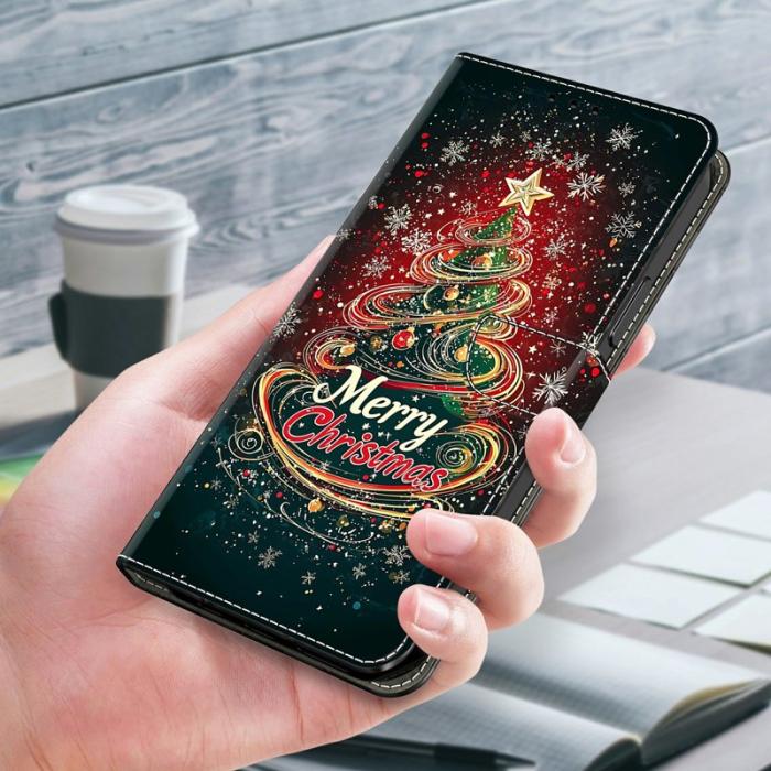 OEM - Plånboksfodral för Samsung Galaxy S26 Konstläder Fällbart - Julgran
