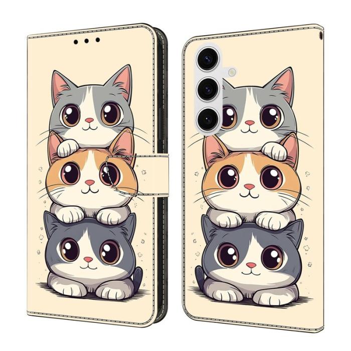 OEM - Plånboksfodral för Samsung Galaxy S26 Konstläder Fällbart - Mönstertryck - Svart