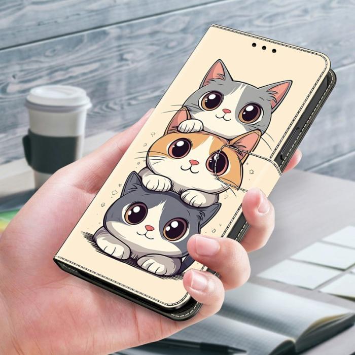 OEM - Plånboksfodral för Samsung Galaxy S26 Konstläder Fällbart - Mönstertryck - Svart