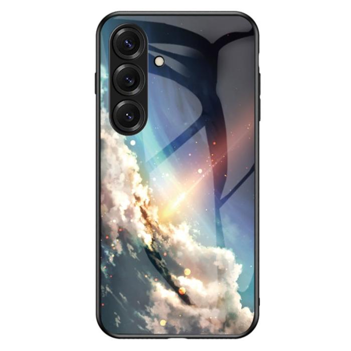 OEM - Mobilskal för Samsung Galaxy S26 Härdat glas - Ljus stjärnhimmel
