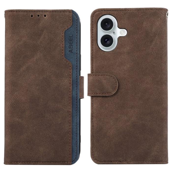 ABEEL - ABEEL iPhone 16 Plus Plånboksfodral RFID-Skydd Brun